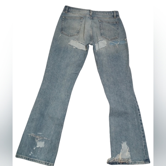FRAME Women’s The Low Boot Light Wash Ripped Destroyed Jeans Size 27 - Picture 7 of 7